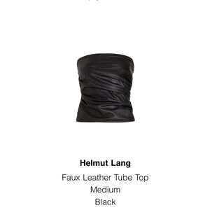 Helmut Lang Black Faux Leather Tube Top